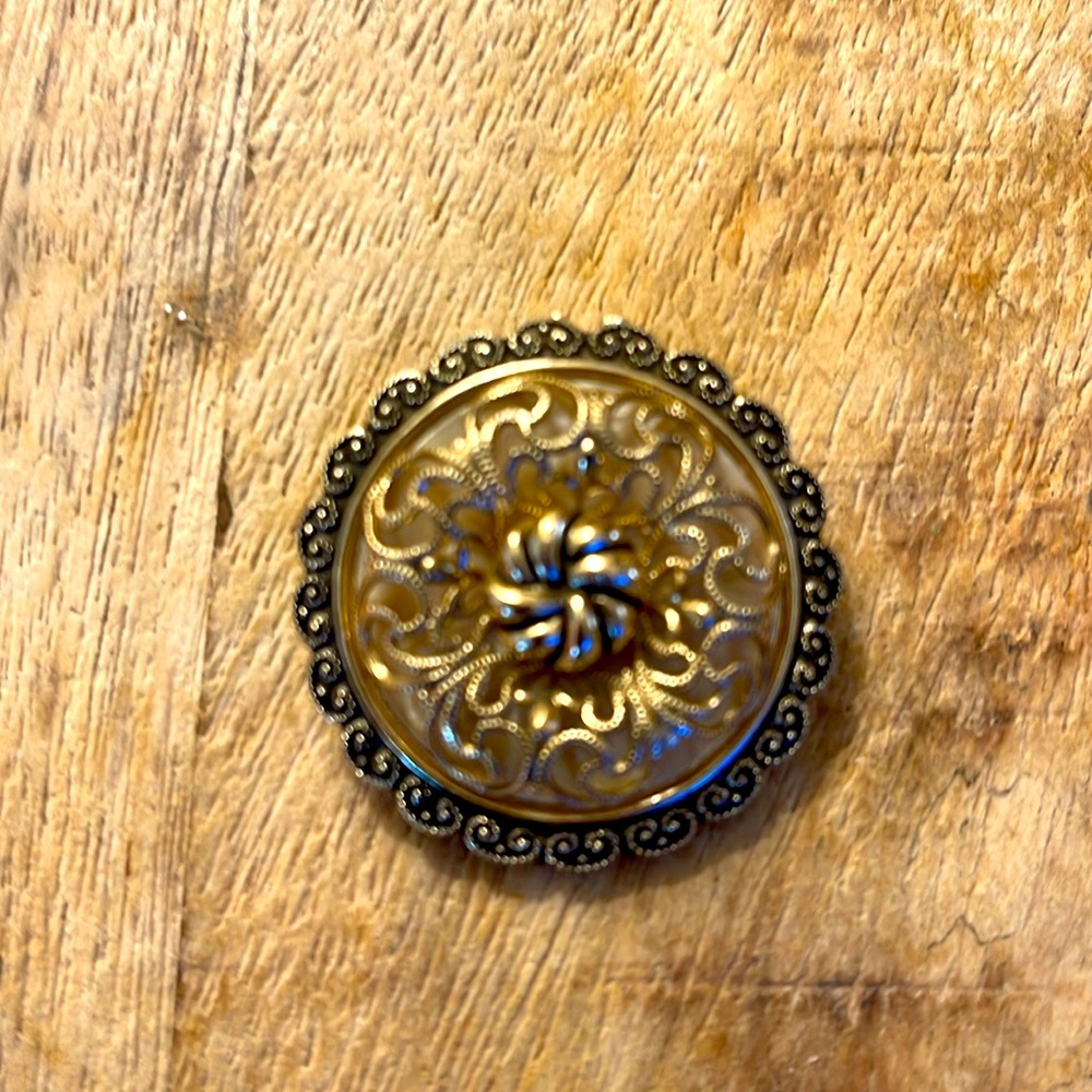 Signed West Germany Scarf Clip Gold Tone Filigree